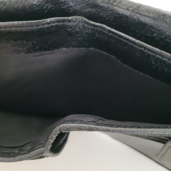 GUCCI GG Logo Plate Canvas Leather Card Bil Wallet Medium Monogram Bifold Black - Picture 5 of 14